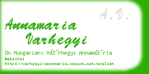 annamaria varhegyi business card